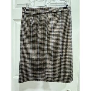 Houndstooth Pencil Skirt Career Office Smart Casual Classic